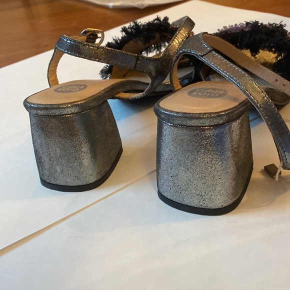 silver shoes with a purple bead accent - Picture 4 of 5